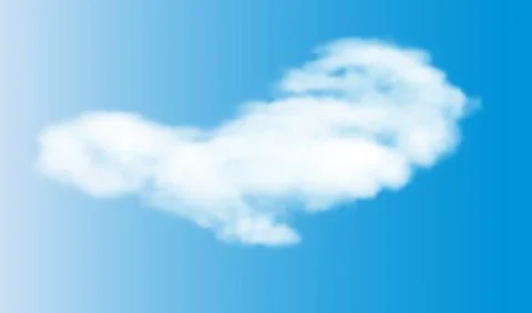 Realistic 3D white clouds on blue sky background. vector illustration EPS10 Stock Illustration