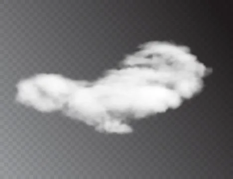 Realistic 3D white clouds isolated on transparent background. illustration Stock Illustration
