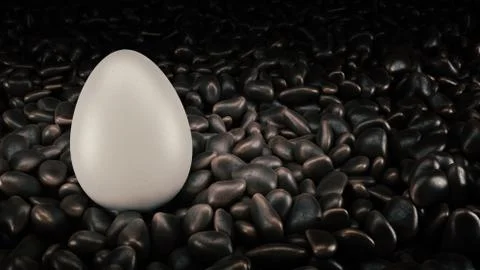 Realistic 3D White Egg. 3d rendering Stock Illustration