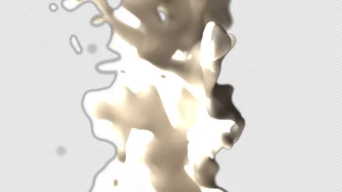 Realistic 3D White Milk Liquid Splash Burst 4K Loop Overlay Video stock 342369994