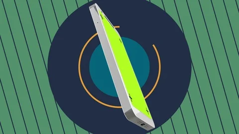 Realistic 3D white phone animation. Mockup. Chroma screen with track marks. Stock Footage 121681937