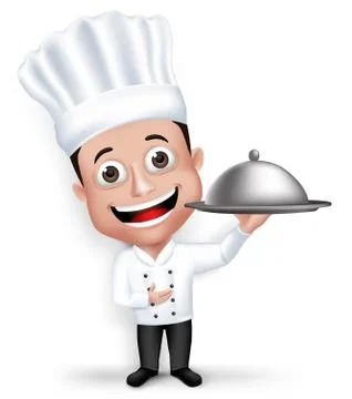 Realistic 3D Young Friendly Professional Chef Cook Character Stock Illustration