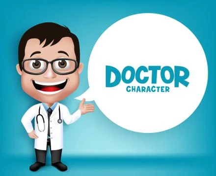 Realistic 3D Young Friendly Professional Doctor Medical Character Stock Illustration