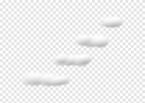 Realistic 4 step cloud vectors isolated on transparency background ep143 Stock Illustration
