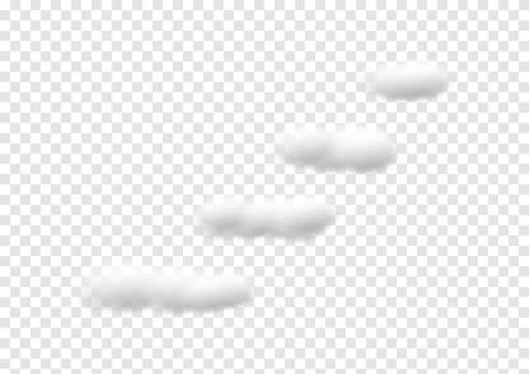 Realistic 4 step cloud vectors isolated on transparency background ep143 Stock Illustration
