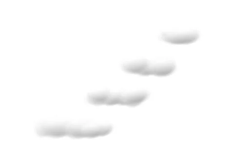 Realistic 4 step cloud vectors isolated on white background ep143 Stock Illustration
