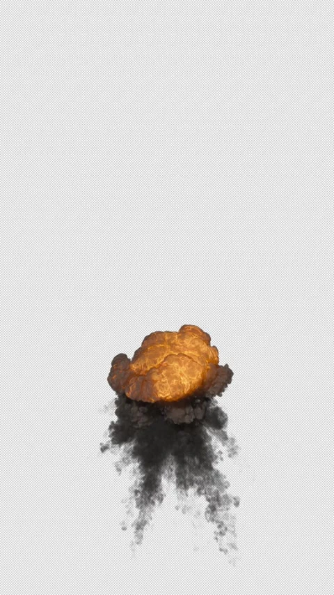 Realistic 4K Aerial Explosion with Fire and Smoke Plume including Alpha Channel Stock Footage 304912355