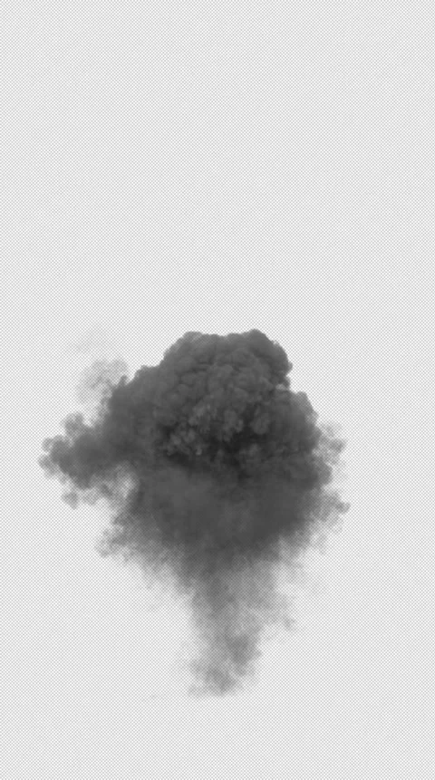 Realistic 4K Ground Explosion with Fire and Smoke Plume including Alpha Channel Video stock 305307133