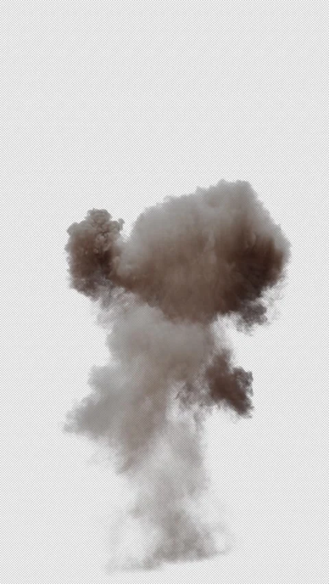 Realistic 4K Ground Explosion with Fire and Smoke Plume including Alpha Channel Stock Footage 305307623