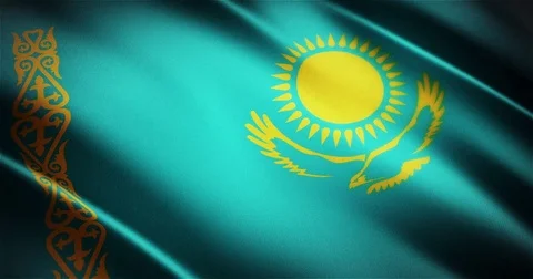 Realistic 4K Kazakhstan national flag se... | Stock Video | Pond5