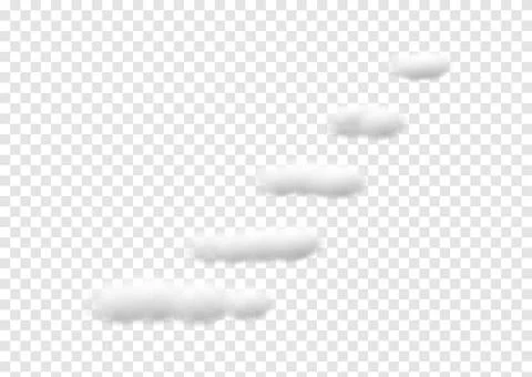 Realistic 5 step cloud vectors isolated on transparency background ep142 Stock Illustration