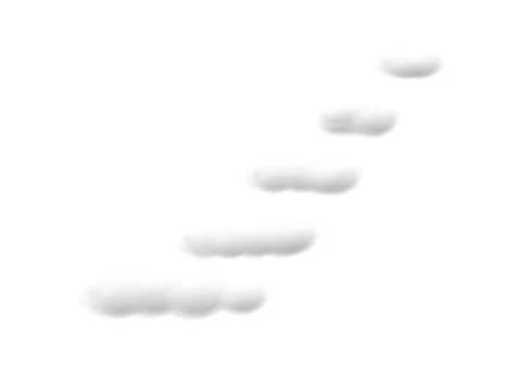 Realistic 5 step cloud vectors isolated on white background ep142 Stock Illustration