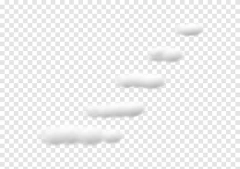 Realistic 5 step cloud vectors isolated on transparency background ep142 Stock Illustration