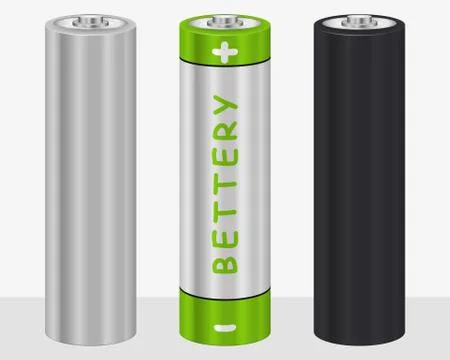 Realistic AA Type Battery Stock Illustration