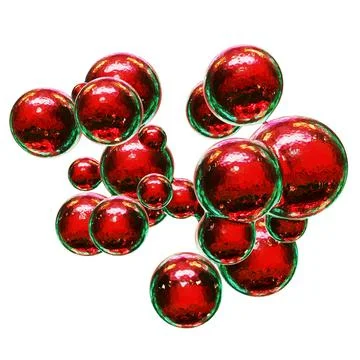 Realistic abstract 3D illustration of the red glass metaballs Stock Illustration