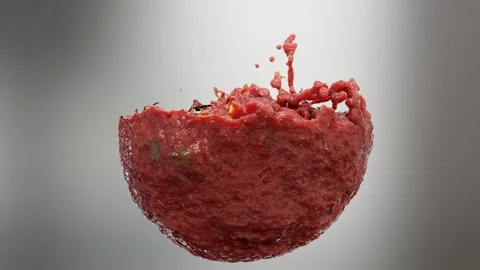 Realistic abstract liquid sphere, organic particles liquid substance,  Splash Stock Footage 259570108