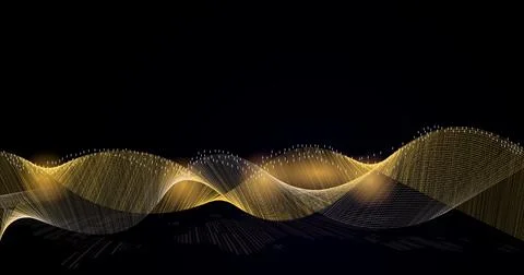 Realistic abstract vector digital technology background.  Big wave data, dat 스톡 일러스트