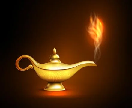 Realistic Aladdin Lamp Smoke Stock Illustration