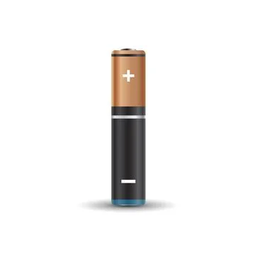 Realistic alkaline battery icon in flat style. Diffrent size accumulator ve.. Stockillustratie