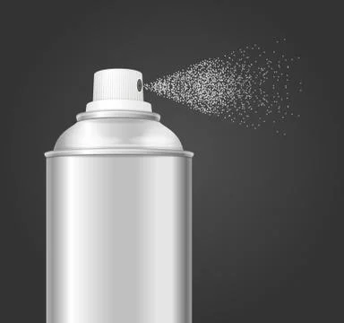 Realistic Aluminium Empty Spray Can Water. Vector Stock Illustration