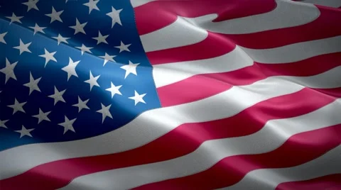 Realistic American flag Stock Footage 48320350