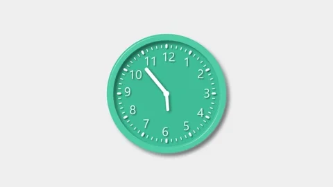 Realistic Analog Wall Clock Animation, Classic Analog Clock Face Animation Video stock 311713338
