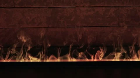 Realistic and captivating Fire Flames beautifully displayed on a Dark Background Stock Footage 315140205