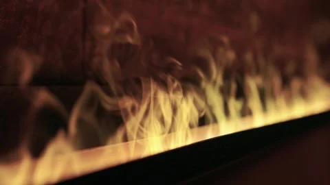 Realistic and captivating Fire Flames beautifully displayed on a Dark Background Stock Footage 315140220