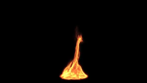 Realistic and detailed fire simulation ground flame loop Stock Footage 79264363