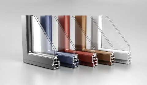 Realistic Angle Cut Off Modern PVC Aluminium Metal Home Window High Quality D Stock Illustration