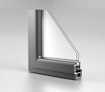 Realistic Angle Cut Off Modern PVC Aluminium Metal Home Window High Quality G Ilustración de archivo