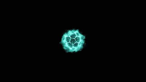 Realistic animated blue atom floating wi... | Stock Video | Pond5