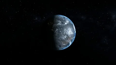 Realistic animated three dimensional earth viewed from space Stock Footage 99137322