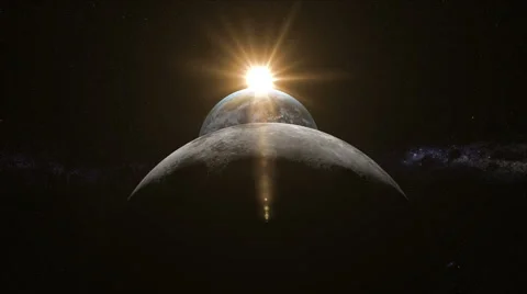 Realistic animation of the moon. The space view of the planet earth Stock Footage