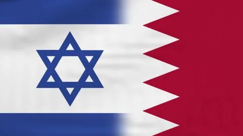 Realistic Animation of Waving Flag Combination of Israel and BAHRAIN Stock Footage 281087366