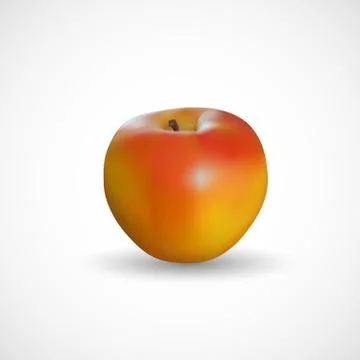 Realistic apple on a white background, vector Stock Illustration