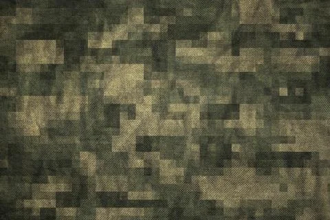 Digital camouflage seamless pattern. Green color military camo