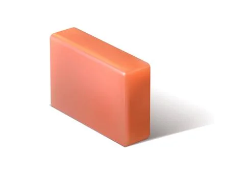 Realistic aromatic soap bar. Square shape body care cleanser. Glycerin cosmetic Stock Illustration