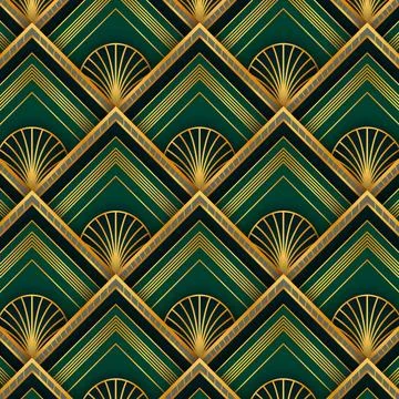 Realistic art deco pattern Stock Illustration