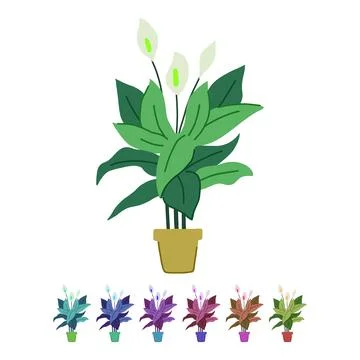 Realistic artificial plant vector cartoon graphic Stock Illustration