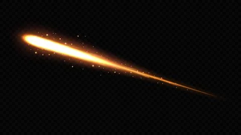 Realistic Asteroid on Fire, Comet in Outer Space Background, Vector Illustr.. Stock Illustration