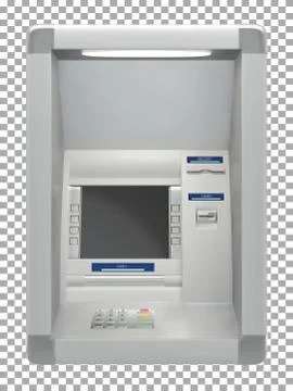 Realistic Atm machine with screen and card slot Stock Illustration
