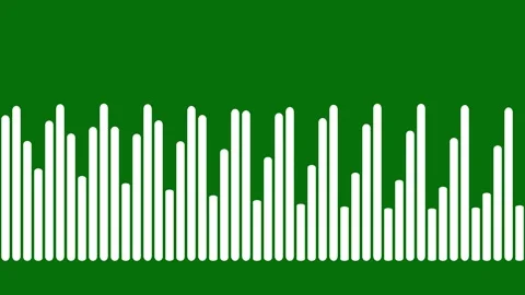 Realistic Audio Spectrum Visualizer White Sound Wave Chroma Key 4K Overlay Stock Footage 346720220