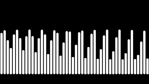 Realistic Audio Spectrum Visualizer White Sound Wave Dark Canvas 4K Overlay Stock Footage 346720225