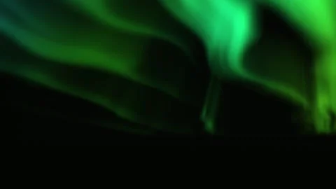 Realistic Aurora Northern Lights Loop Pack – Green Fluorescent Neon Waves Stock Footage 322844317