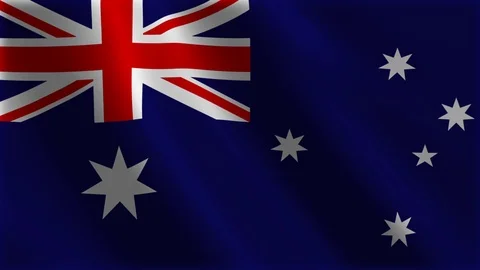 Realistic australia flag waving video footage seamless looping Stock Footage