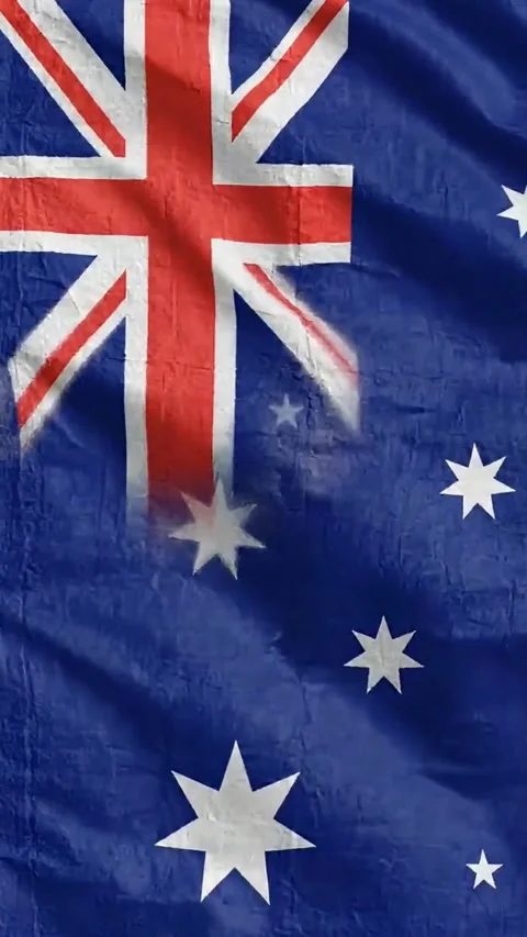 Realistic Australian Flag Close Up Background. Stock Footage 341268282