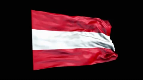 Realistic Austria flag is waving 3D animation. National flag of Austria. 4K Stock Footage 164268609