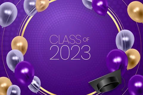 Realistic background for class of 2023 graduation Stock Illustration