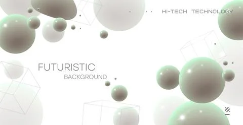 Realistic background with matte bubbles and reflection effect. Stock Illustration